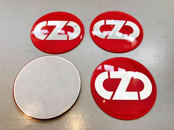 Silber / Rot 3D OZ Racing Embleme 60mm