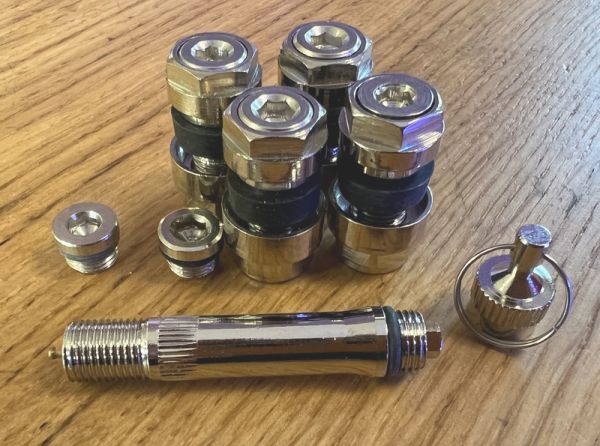 Verstecktes Ventil 11mm Silber 4er Set